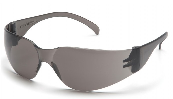 Intruder® Frameless Safety Glasses with Gray Lens - Spill Control